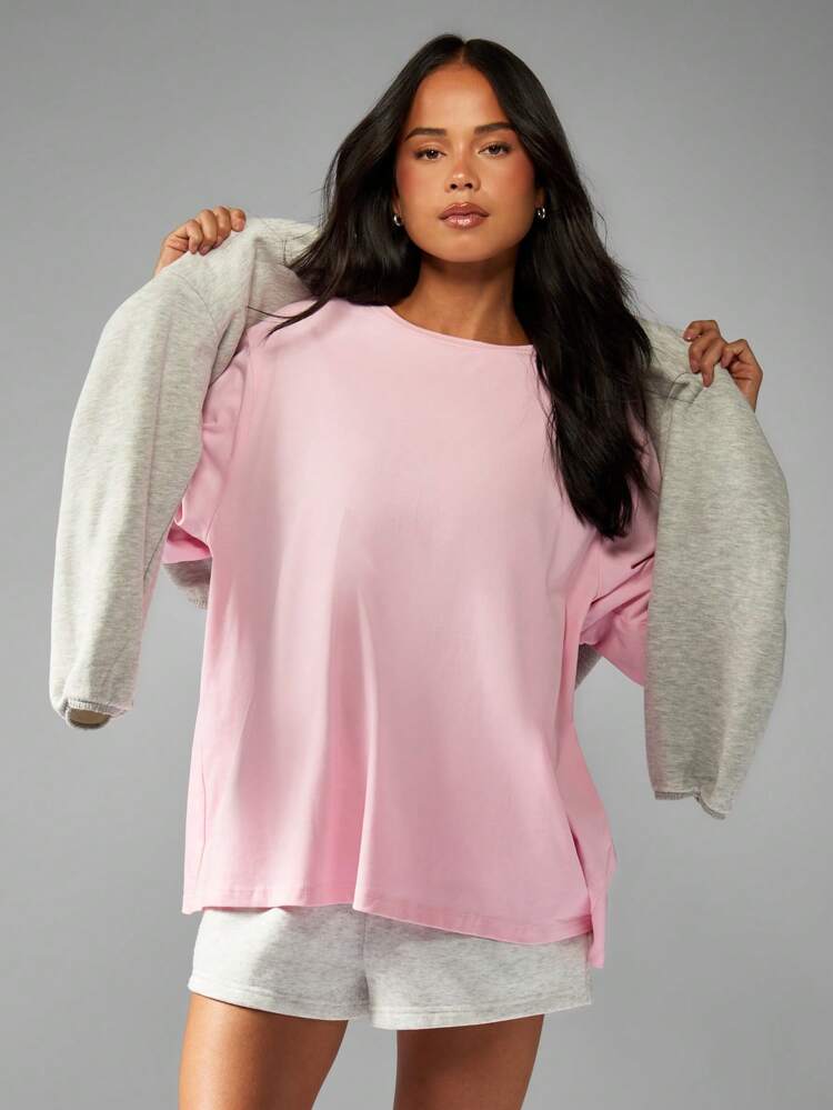 MISSGUIDED Oversized Logo T Shirt Varsity League Los Angeles Streetwear Retro Campus Style University College Relaxed Casual Weekend Loungewear Fashion Tee