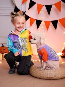 PETSIN 1 Pc Halloween Skull Printed Red, Blue, Purple, Yellow Contrasting Cute Cat And Dog Pet Headless Printed - Multicolor - View 2