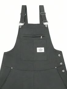 Manfinity EMRG 男士休闲时尚百搭背带裤，带贴布设计，超大码，夏季、秋季