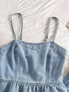 Comfortcana Women's Casual Denim Camisole & Wide Leg Pants Set Denim Two Piece Set Cute Two Piece Set Women Summer 2 Pieces Sets Casual Two Piece Set Petite Two Piece Set Going Out Outfits Fall Clothes For Women Autumn Outfits For Women Chic Women's Set Country Style For Women  Female Country Look - Medium Wash - View 5