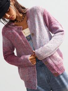 Bohemela Kardigan z dzianiny jednorzędowej w stylu boho, z długim rękawem i farbowanymi kropkami, w stylu vintage, na koncert w stylu western country, na powrót do szkoły, odpowiedni na jesień/zimę, w kolorze różowym - Wielokolorowe - Zobacz 7