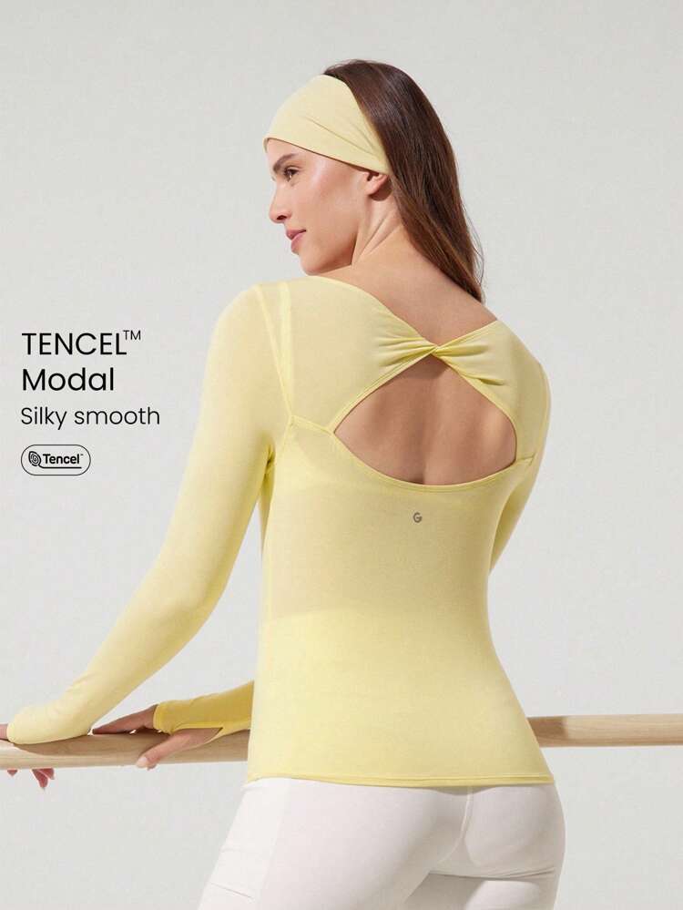 Modal Knotted Back Long Sleeve Tee