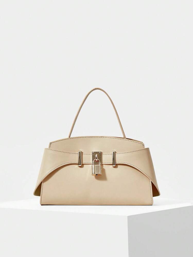 PU LEATHER IRONMONGERY TOP HANDLE BAG