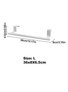 Cirelle 1PC White Single Rod Towel Rack Cabinet Door Back Type Hanging Rack Non-punched Towel Rod