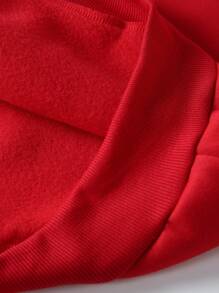 Manfinity EMRG 男士休闲时尚印花宽松长袖连帽运动衫 - 紅色 - 查看 8