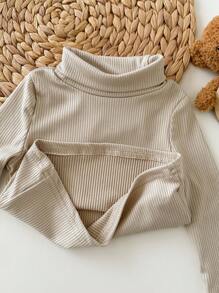 4 件套男婴宽松纯色高领保暖长袖针织毛衣，适合秋冬季休闲穿着、居家、户外、生日、婴儿洗礼、节日 - 彩色 - 查看 5