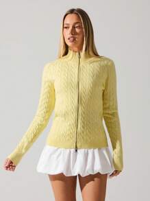 Fluxe 女士休闲百搭纯色双拉链开衫