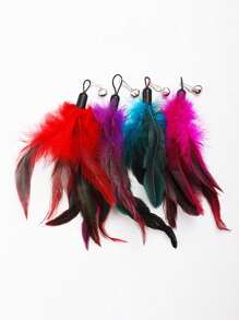 PETSIN 1 Powerful Suction Cup Cat Toy With A Cute Cat Head Shape, Self-Entertaining And Amusing For Cats, Detachable, Can Be Held, Can Ads A Long Rod Steel Wire Cat Toy, Replaceable Feather With Bell Pet Toy, Cat Toy, Pet Supplies - Multicolor - View 30