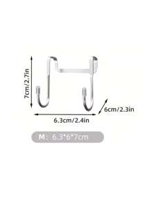 Madebyblanc 1入組門上抽屜櫥櫃鉤,不銹鋼雙S形鉤支架衣架 - 銀色 - 查看 10