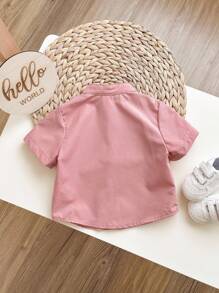 Baby Boy Dinosaur Print Button Front Shirt