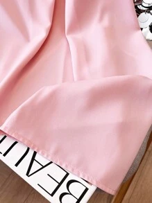 Franclia Tie Bow Casual & Commute Minimalist Vacation Style Women Blouse Fall Cloth For Women - Pink - View 4