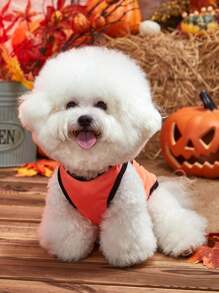 PETSIN 1 宠物橙色幽灵蝙蝠印花背心