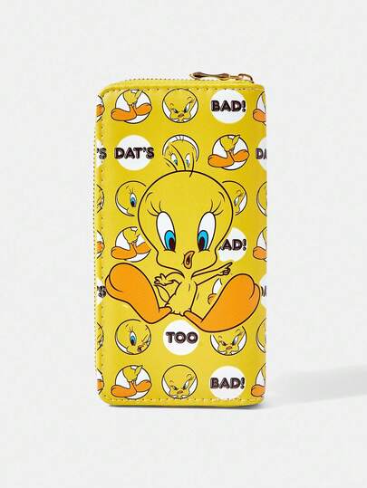 LOONEY TUNES X SHEIN 时尚可爱卡通崔迪鸟图案长款钱包