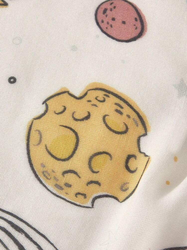 TOM & JERRY X SHEIN 2件套卡通图案柔软透气舒适婴儿襁褓毯，春夏款 - 彩色 - 查看 7