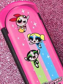 THE POWERPUFF GIRLS X SHEIN 1 chiếc lược nhỏ gọn có thể gập lại họa tiết hoa, bong bóng, hoa mao lương kèm gương, tiện lợi khi mang theo, phù hợp cho cả nam và nữ, lý tưởng cho gia đình, du lịch, đi làm, hoa, bong bóng, hoa mao lương, hoa, trái tim, tình bạn - Màu Hồng Tươi - Xem 5