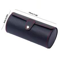 New Handmade Luxury PU Leather Round Travel Watch Box, Dustproof Watch Storage Display Gift Box, PU Leather Jewelry Box Back To School