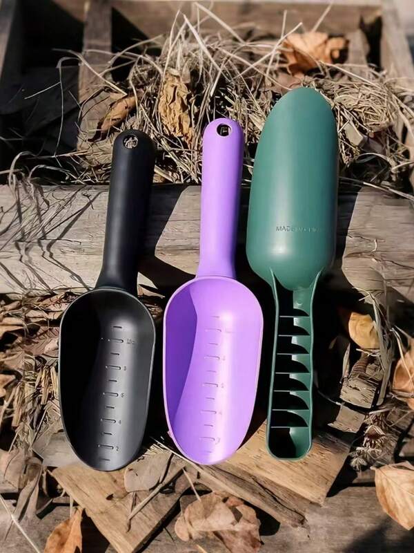 1/3 件园艺铲手铲挖掘工具用于松土种植花坛盆栽多肉植物香草容器园艺塑料轻便耐用手持式带测量标记除草移植户外室内园艺工具符合人体工程学的园艺用品重型园艺设备园林绿化工具