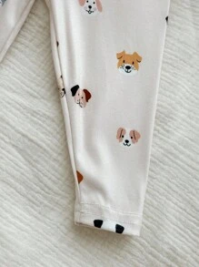 2 件装男婴可爱小狗图案针织柔软舒适长袖睡衣套装 - 彩色 - 查看 7