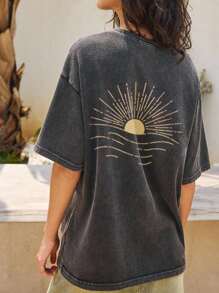 Tseoso Casual Loose Fit Women's Round Neck Short Sleeve T-Shirt, Suitable For Summer Suitable For Going Out