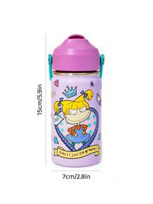 Nick 90s | SHEIN 12oz / 360 Ml Insulated Cup With Straw And Spill-Proof Lid, Suitable For Travel, Tourism, Back To School - Multicolor - View 5