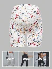 SHEIN Short de maternité imprimé floral, décontracté, fitness, entraînement - Multicolore - Voir 4