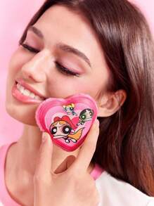 THE POWERPUFF GIRLS X SHEIN 4 件套可爱花朵、泡泡、毛茛图案化妆海绵套装，包含 1 个天鹅绒粉扑、3 个手指粉扑，适用于各种化妆品、飞天小女警、泡泡、花朵、毛茛、友谊、爱情 - 彩色 - 查看 4