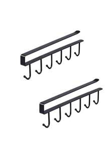 1 件/无需钻孔壁挂式搁架，带 6 个挂钩，铁艺珠宝配件收纳挂架，适用于存放钥匙扣、项链、娃娃、小雕像和其他各种小物件，储物挂钩，适用于家庭、卧室、橱柜、校园、宿舍使用，阳光旅行凉爽