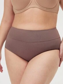 LUVLETTE Plus 3-Pack Airy Cotton Basics High-Waist Briefs Women Underwear Panties Set-Earthy Comfort - Multicolor - View 9