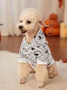 PETSIN 1 pièce Sweat-shirt à capuche pour animaux de compagnie avec citrouille et araignée pour Halloween - Multicolore - Voir 7