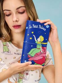 LE PETIT PRINCE X SHEIN 1 件 A6 尺寸 PU 皮革旅行笔记本，附带 2 个替换笔记本，DIY 友好，适合旅行计划、日记、记笔记，适合男士、女士、学生，尤其适合旅行，小王子，B612 星球，玫瑰，爱，月亮和星星 - 藍色 - 查看 5
