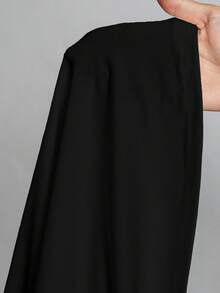 SHEIN Tall Simple Solid Color Slim High Collar Black Top Suitable For Autumn And Winter,Fall,Black Tops - Black - View 8