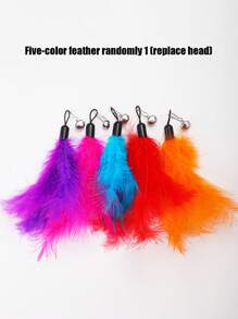 PETSIN 1 Powerful Suction Cup Cat Toy With A Cute Cat Head Shape, Self-Entertaining And Amusing For Cats, Detachable, Can Be Held, Can Ads A Long Rod Steel Wire Cat Toy, Replaceable Feather With Bell Pet Toy, Cat Toy, Pet Supplies - Multicolor - View 16