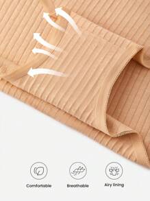 LUVLETTE 3件組棉質基本款高腰無痕女用內褲-白色-舒適必備，亦適合青少年女孩與年輕女性 - 彩色 - 查看 6