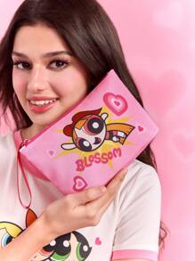 THE POWERPUFF GIRLS X SHEIN 1pc Polyester Blossom, Bubbles, Buttercup Pattern Lightweight Cosmetic Bag, Suitable For Storing Cosmetics, Stationery, Daily Necessities, Digital Products, Great For Commuting, School, Travel, Suitable For Men, Women, Students,Bubbles, Blossom, Buttercup, Friendship, Love,Y2K - Multicolor - View 2