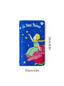 LE PETIT PRINCE X SHEIN 1 件 A6 尺寸 PU 皮革旅行笔记本，附带 2 个替换笔记本，DIY 友好，适合旅行计划、日记、记笔记，适合男士、女士、学生，尤其适合旅行，小王子，B612 星球，玫瑰，爱，月亮和星星 - 藍色 - 查看 8