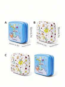LE PETIT PRINCE X SHEIN 1pc Cartoon Character Printed Storage Bag, Can Be Used As Feminine Hygiene Bag, Digital Accessories Bag, Small Items Organizer Bag, Little Prince, B612 Planet, Rose, Love,Moon & Star