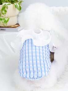 PETSIN 可爱休闲家居服 清新时尚 舒适宠物连衣裙 - 藍色 - 查看 5