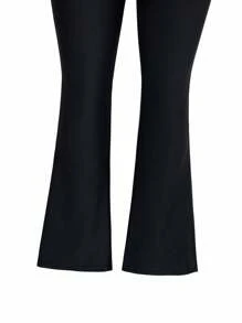 Swim Mulvari 女式夏季简约布基尼套装，修身显瘦，花卉印花，长袖和裤子，腰部褶饰，两件套泳衣 - 黑色 - 查看 9