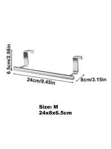 SHEIN Basic living 1 Pieza Estante De Toalla De Varilla Simple De Plata Para Colgar En La Puerta Del Gabinete Sin Perforaciones