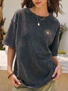 Tseoso Casual Loose Fit Women's Round Neck Short Sleeve T-Shirt, Suitable For Summer Suitable For Going Out