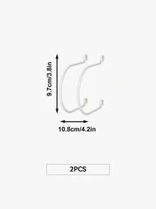 SHEIN Basic living 2Pcs C Shape Metal Hooks Pegboard Accessories Hook For Organizing Tools Kitchen Utensil In Pegboard,Pegboard Hooks Kit Pegboard J Hook Assortment,Garage Tool Storage Craft Hooks Pegboard (White) - White - View 8