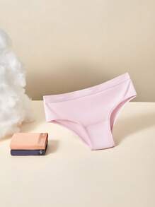 LUVLETTE Bộ 3 quần lót nữ hở lưng cơ bản bằng cotton thoáng khí - Màu pastel phù hợp cho bé gái tuổi teen & trẻ em - Nhiều màu - Xem 6