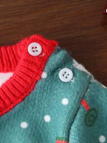Toddler Boys' Christmas Santa Claus Pattern Knit Sweater,Green,Autumn,Funny Graphic,Matching Family Baby Clothes Knitted Fall Winter Kids Sweaters - Multicolor - View 4