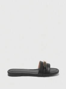 CUCCOO BIZCHIC Women's Brown Comfortable Spring/Summer Fashionable Buckle Decor Sandals For Christmas Spring Shoes Summer Shoes - Black - View 8