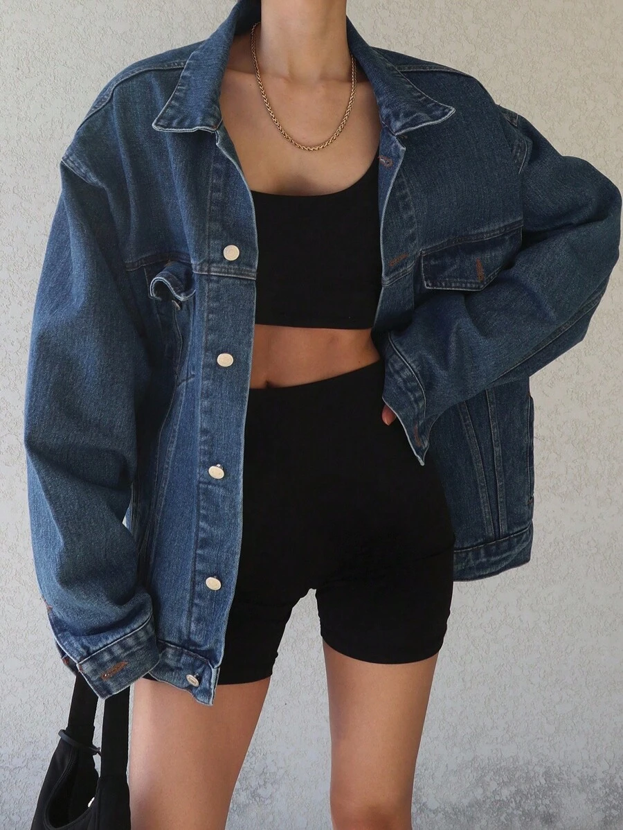 Strévra Women's Loose Fit Denim Jacket And Coat