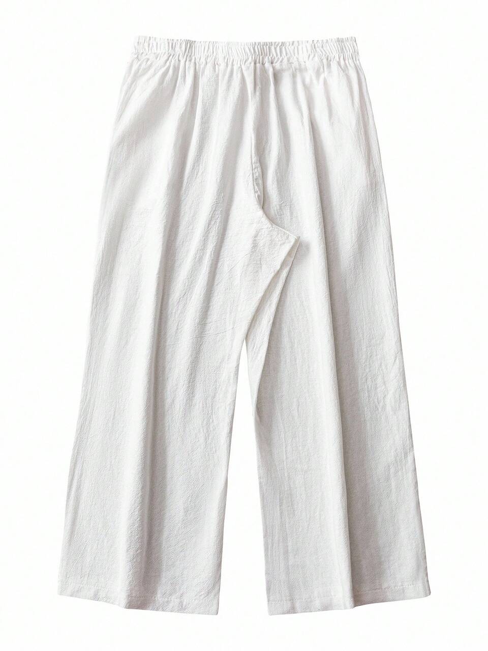 Plus Size Solid Color Casual Minimalist Style White Pants Women, St Patrick Day,Summer For Women,Vacation Woman,Casual Everyday Wear