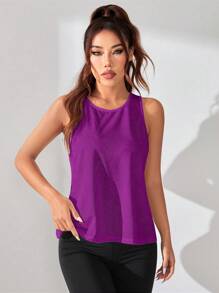 Slayform 女式交叉露背健身背心，适合日常锻炼，紫色健身上衣，交叉健身上衣，露背健身上衣，女式健身上衣，露背健身上衣，露背健身上衣，女式健身上衣，交叉背健身上衣，女式健身上衣，女式健身上衣 - 紫色 - 查看 2