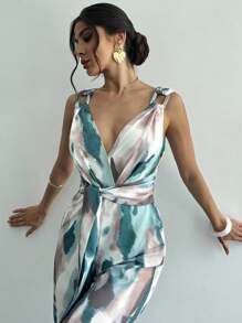 Firerie Neue romantische & weiche Batik-Farbton Damen weite Bein Jumpsuit, geeignet für Strandurlaub, Gartenfest, Alltagsanlässe/4. Juli Outfits/Strandoutfits für Frauen/Salbeigrüne Urlaubsoutfits, Urlaubsoutfits für Frauen - Verschiedenfarbig - Übersicht 5