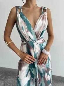 Firerie Neue romantische & weiche Batik-Farbton Damen weite Bein Jumpsuit, geeignet für Strandurlaub, Gartenfest, Alltagsanlässe/4. Juli Outfits/Strandoutfits für Frauen/Salbeigrüne Urlaubsoutfits, Urlaubsoutfits für Frauen - Verschiedenfarbig - Übersicht 7