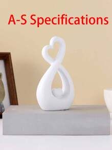 1 件树脂创意心形家居装饰品，适用于展示柜、橱柜、客厅装饰、婚礼派对、婚礼装饰工艺品